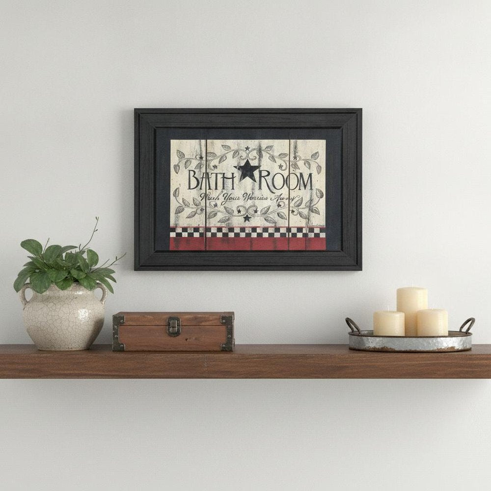 Bathroom 4 Black Framed Print Bathroom Wall Art