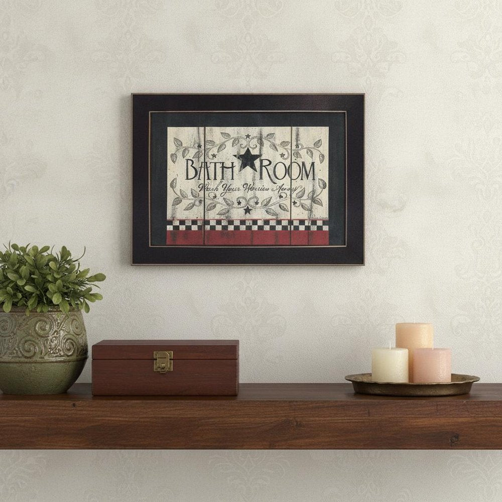 Bathroom 5 Black Framed Print Bathroom Wall Art
