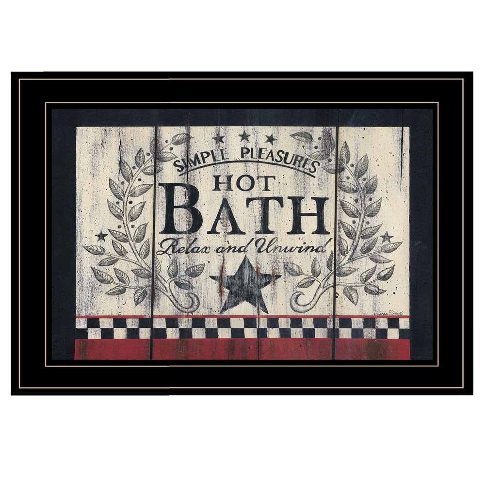 Hot Bath 14 Black Framed Print Bathroom Wall Art