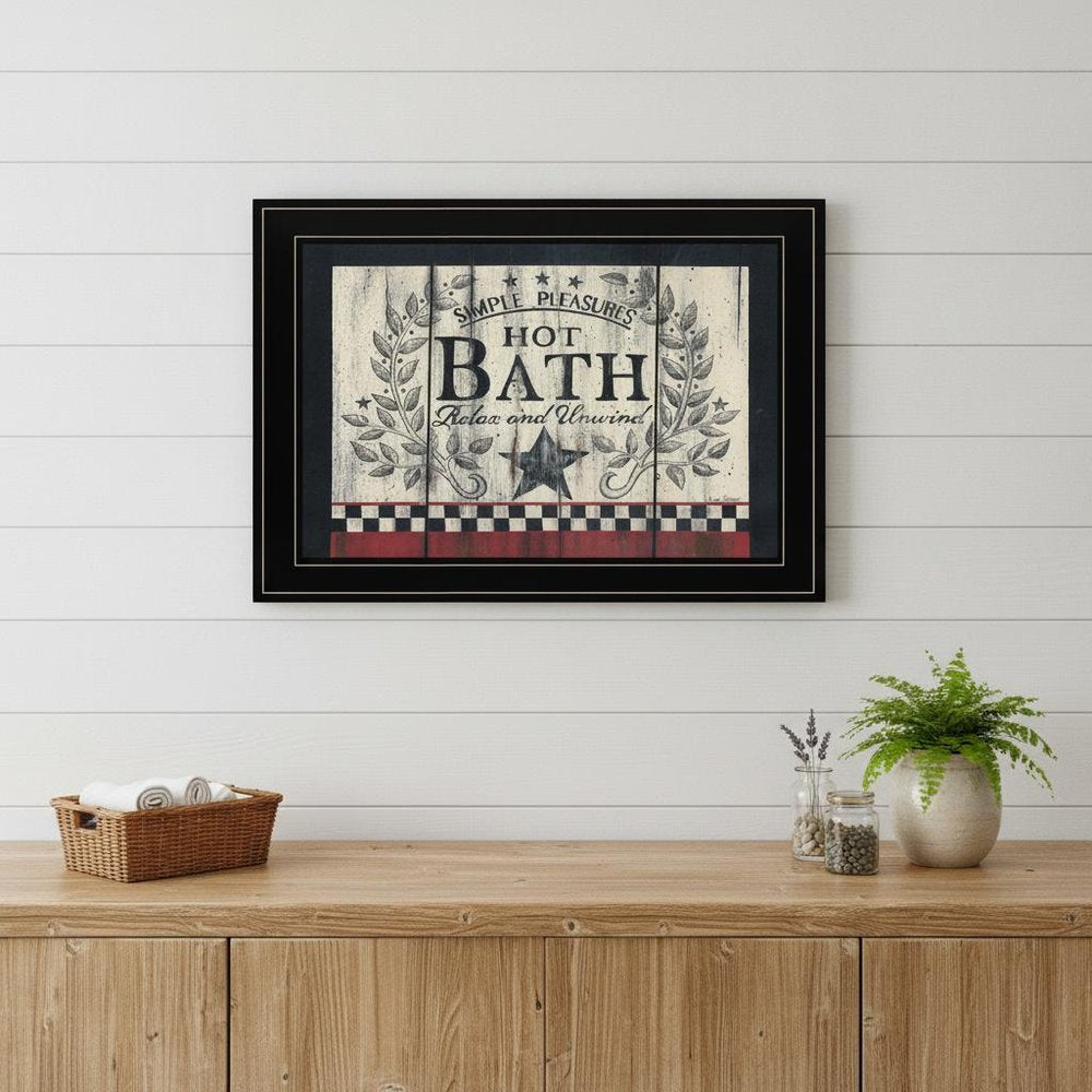 Hot Bath 14 Black Framed Print Bathroom Wall Art