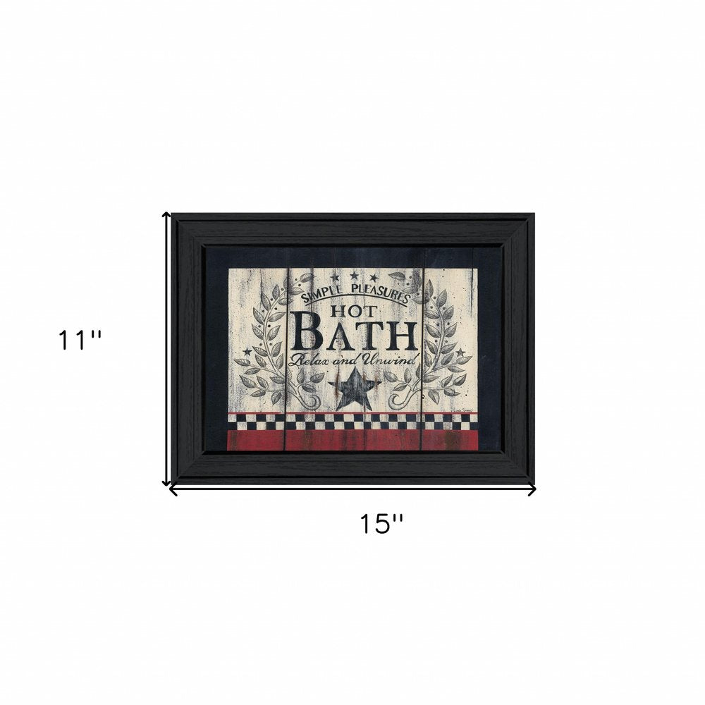 Hot Bath 2 Black Framed Print Bathroom Wall Art