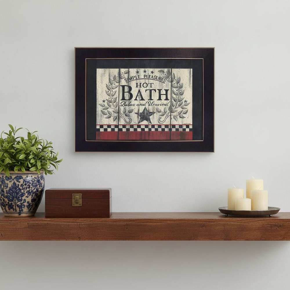 Hot Bath 3 Black Framed Print Bathroom Wall Art