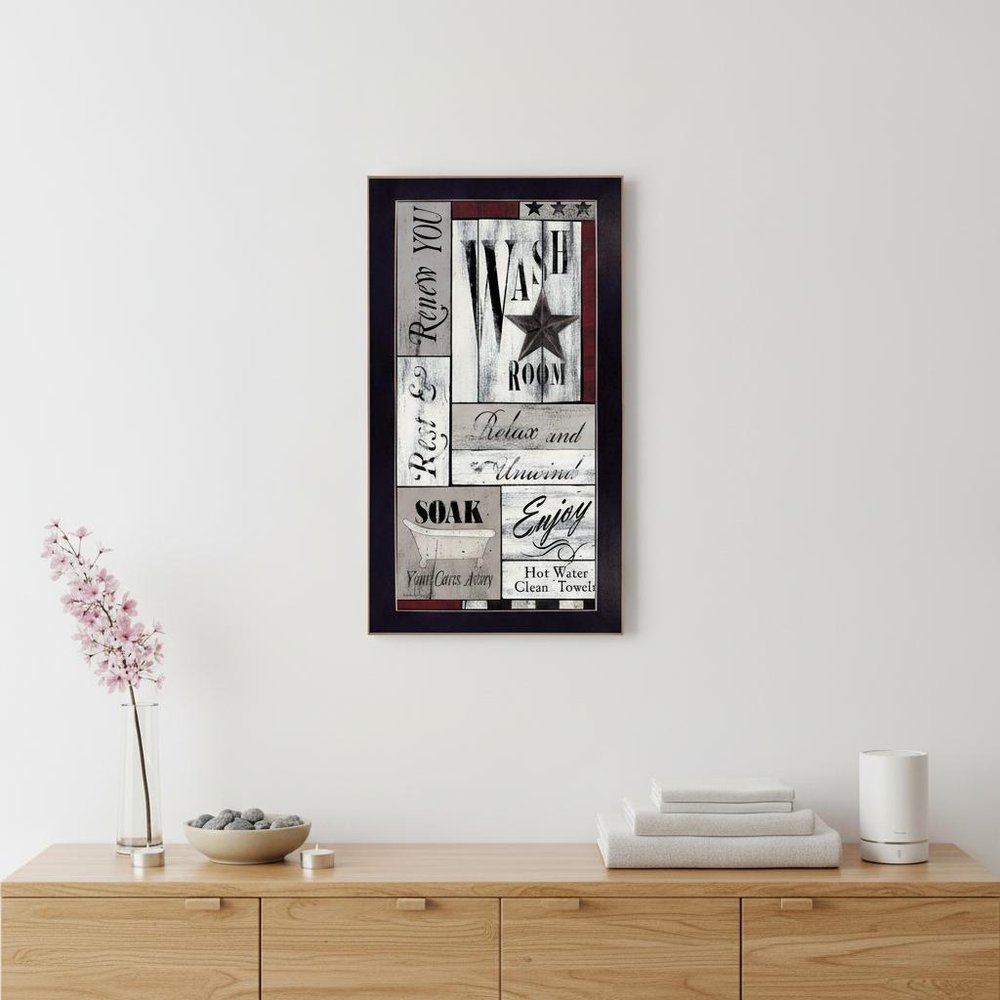 Soak Your Cares Away 2 Black Framed Print Bathroom Wall Art