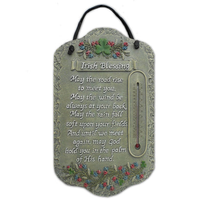 13" X 8" Gray Floral Irish Blessing Polyresin Wall Decor