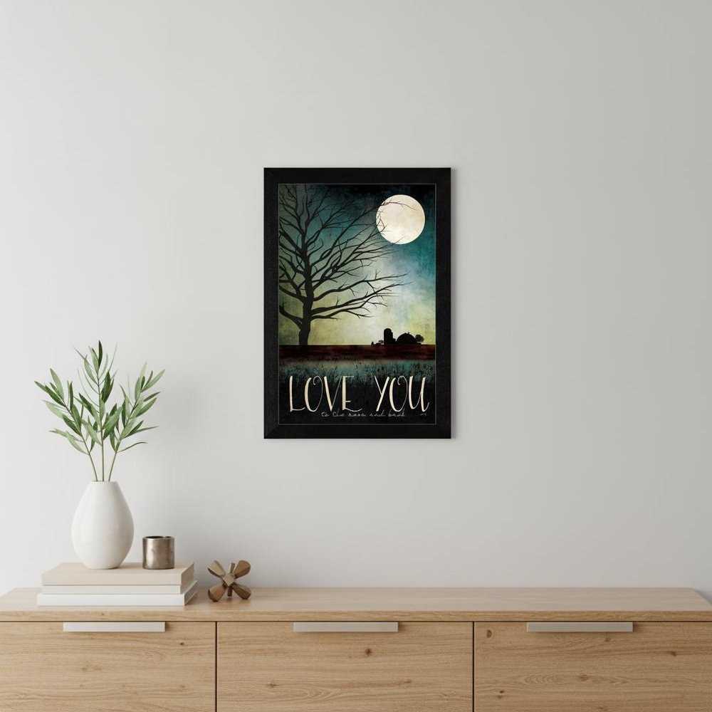 Love You Farm Black Framed Print Wall Art