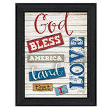 God Bless America Black Framed Print Wall Art