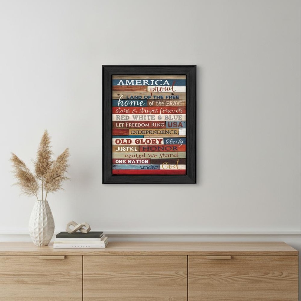 America Proud 3 Black Framed Print Wall Art