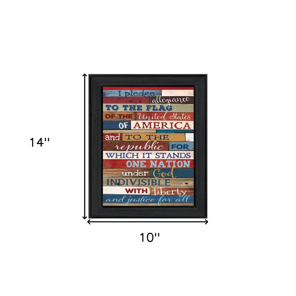 Pledge of Allegiance 3 Black Framed Print Wall Art