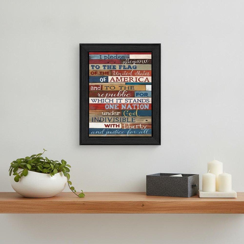 Pledge of Allegiance 3 Black Framed Print Wall Art