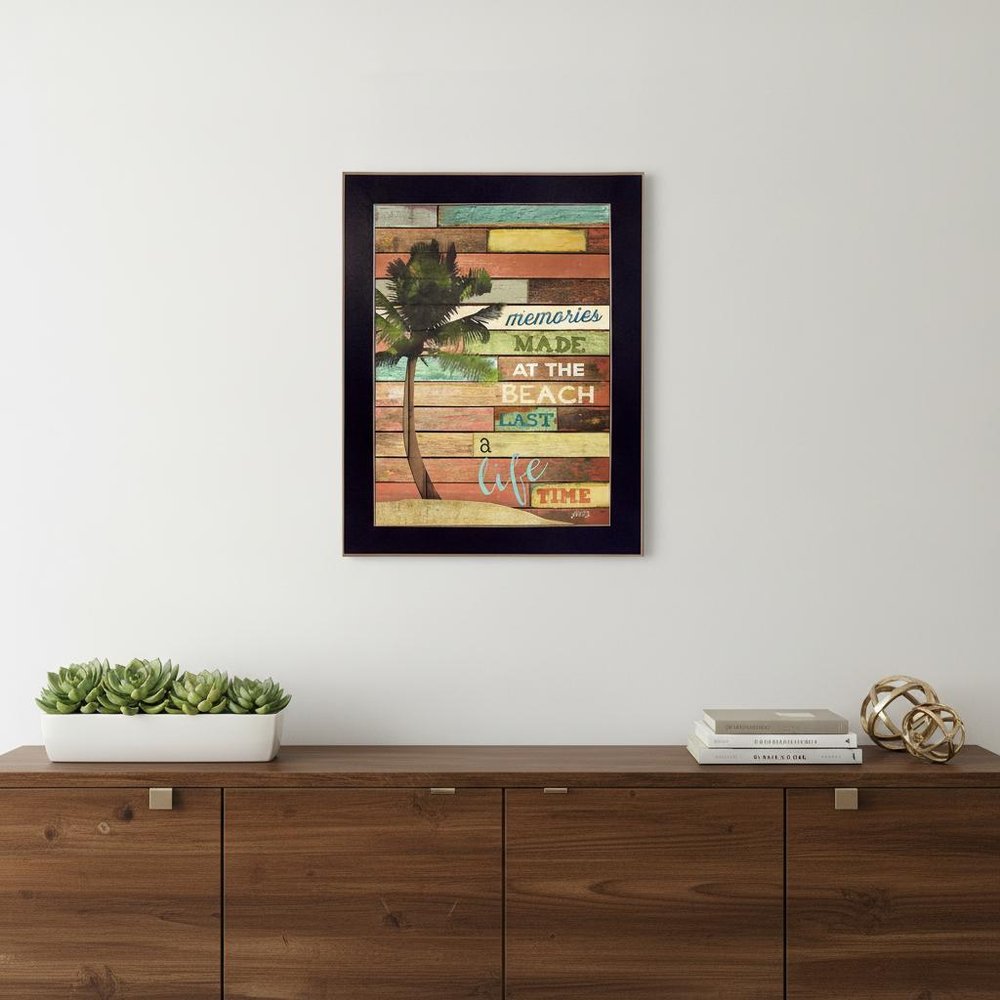 Beach Memories 4 Black Framed Print Wall Art