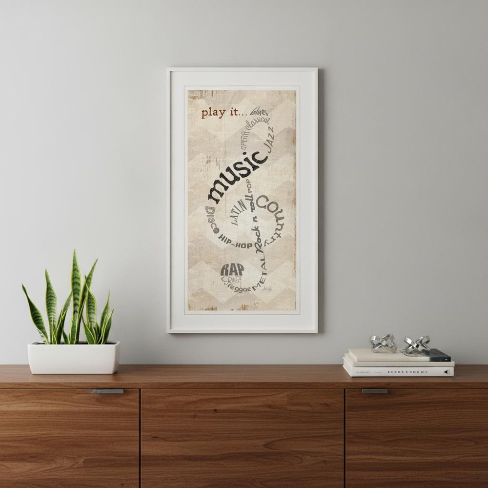 Play It 1 White Framed Print Wall Art