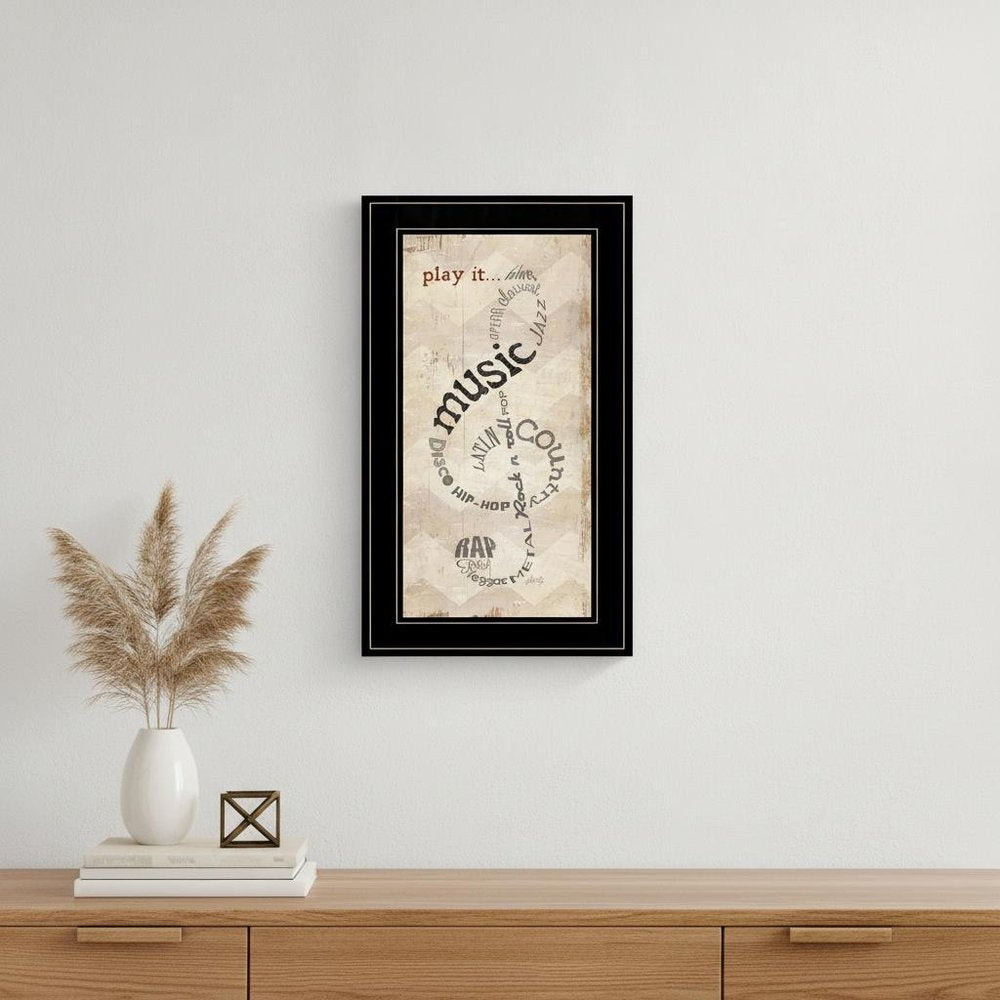Play It 2 Black Framed Print Wall Art