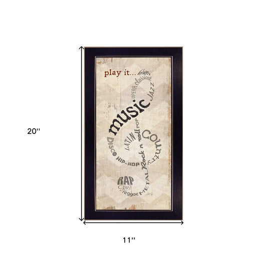 Play It 3 Black Framed Print Wall Art