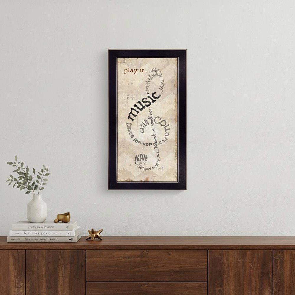 Play It 3 Black Framed Print Wall Art