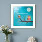 To the Moon II White Framed Print Wall Art