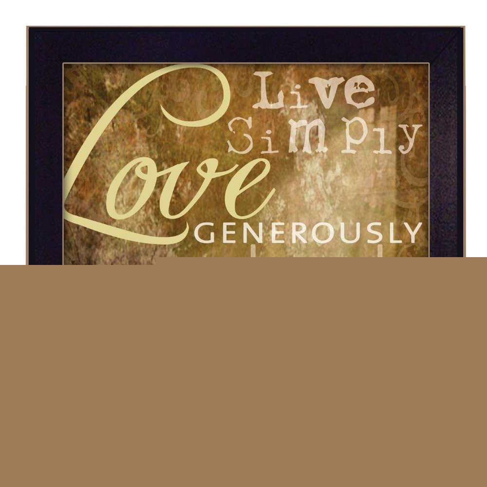 Live Simply 2 Black Framed Print Wall Art