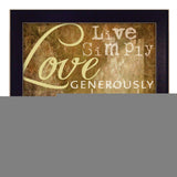 Live Simply 2 Black Framed Print Wall Art