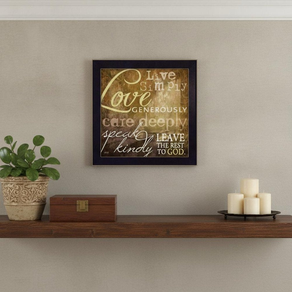 Live Simply 2 Black Framed Print Wall Art