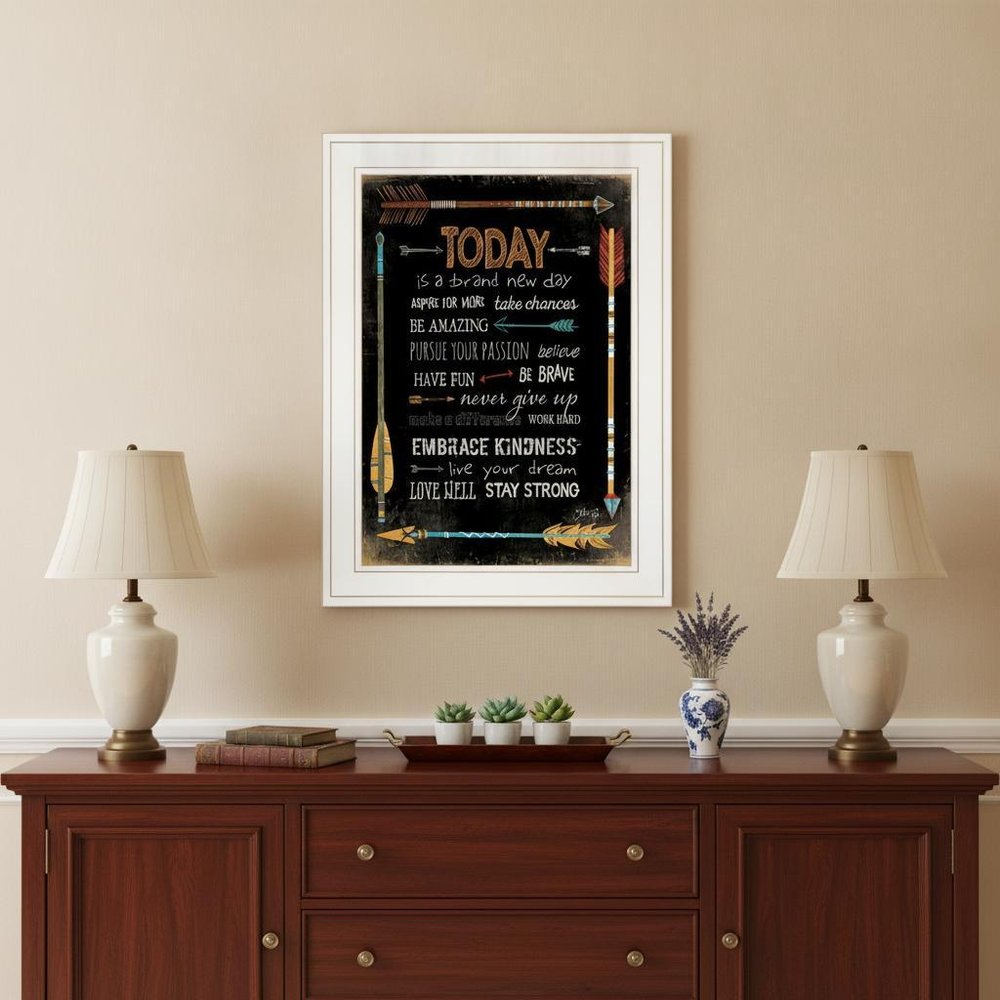 Today Is a Brand New Day 1 White Framed Print Wall Art