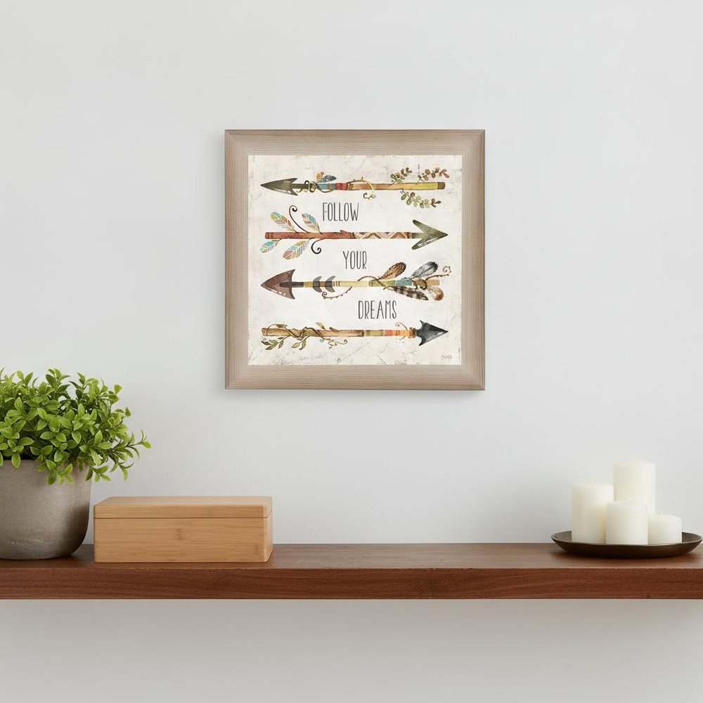 Follow Your Dreams Brown Framed Print Wall Art