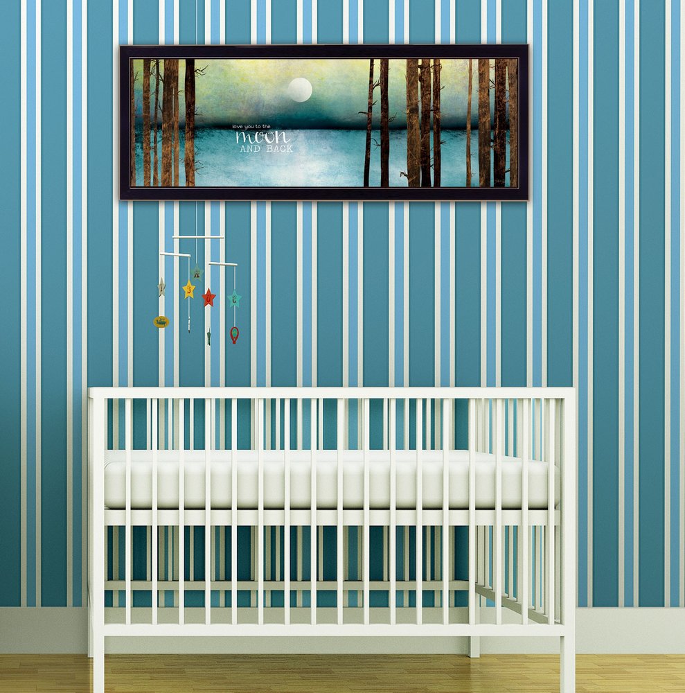 Love You to the Moon and Back 2 Black Framed Print Wall Art