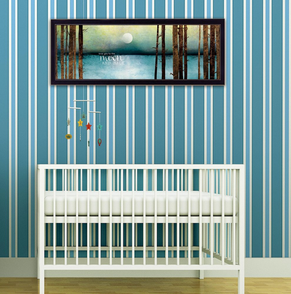 Love You to the Moon and Back 2 Black Framed Print Wall Art