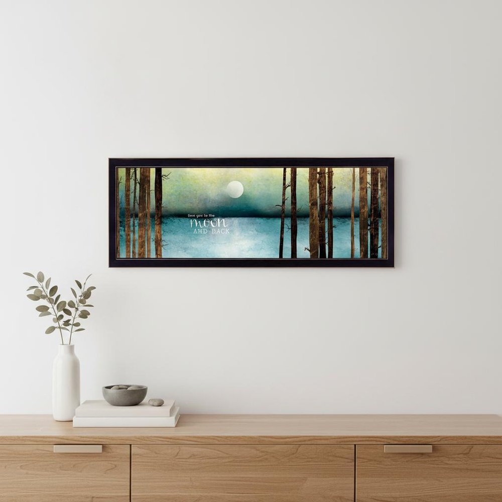 Love You to the Moon and Back 2 Black Framed Print Wall Art