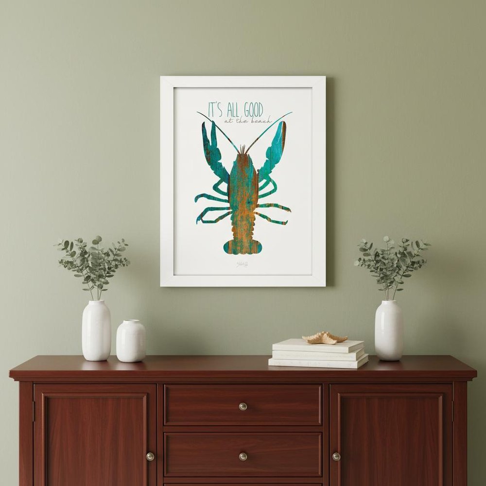 Its All Good at the Beach White Framed Print Wall Art