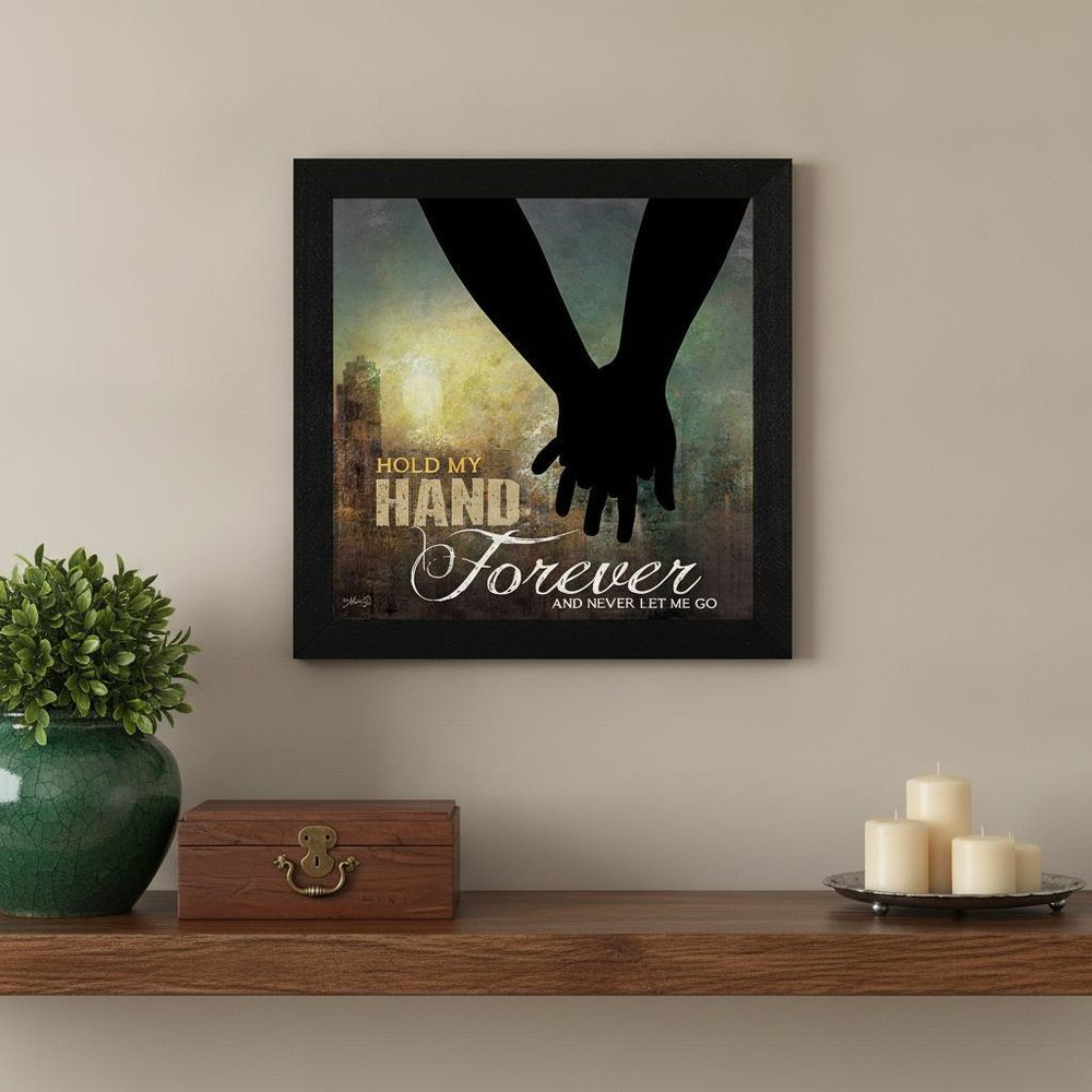 Hold My Hand Forever 2 Black Framed Print Wall Art