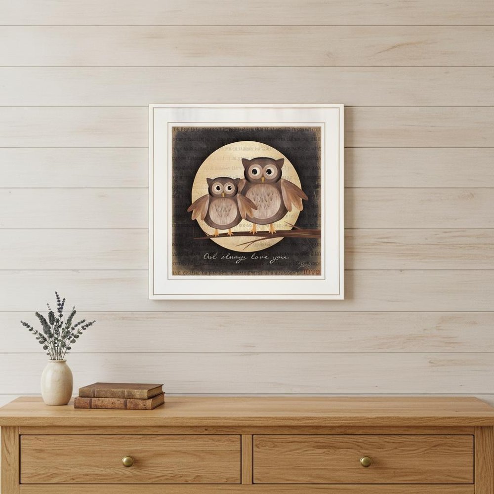 Owl Always Love and Need You 1 White Framed Print Wall Art