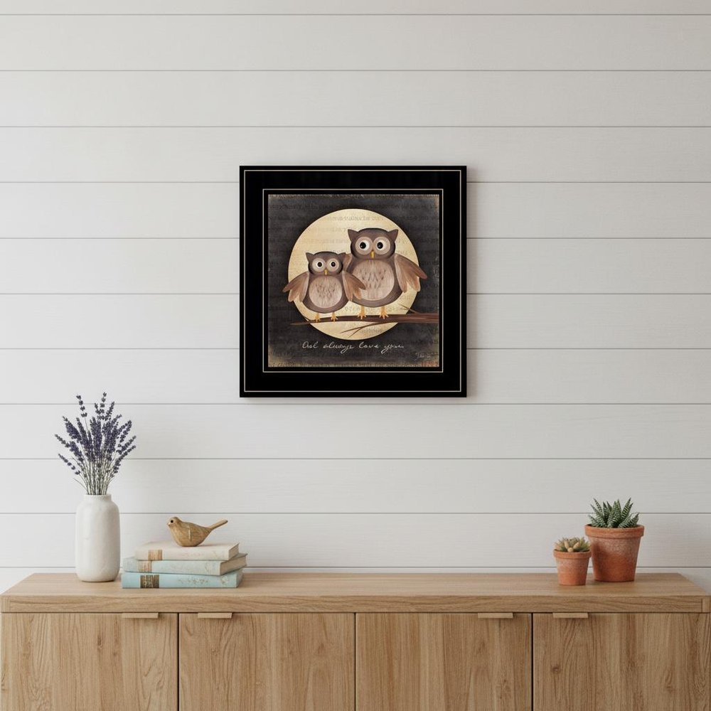 Owl Always Love and Need You 2 Black Framed Print Wall Art