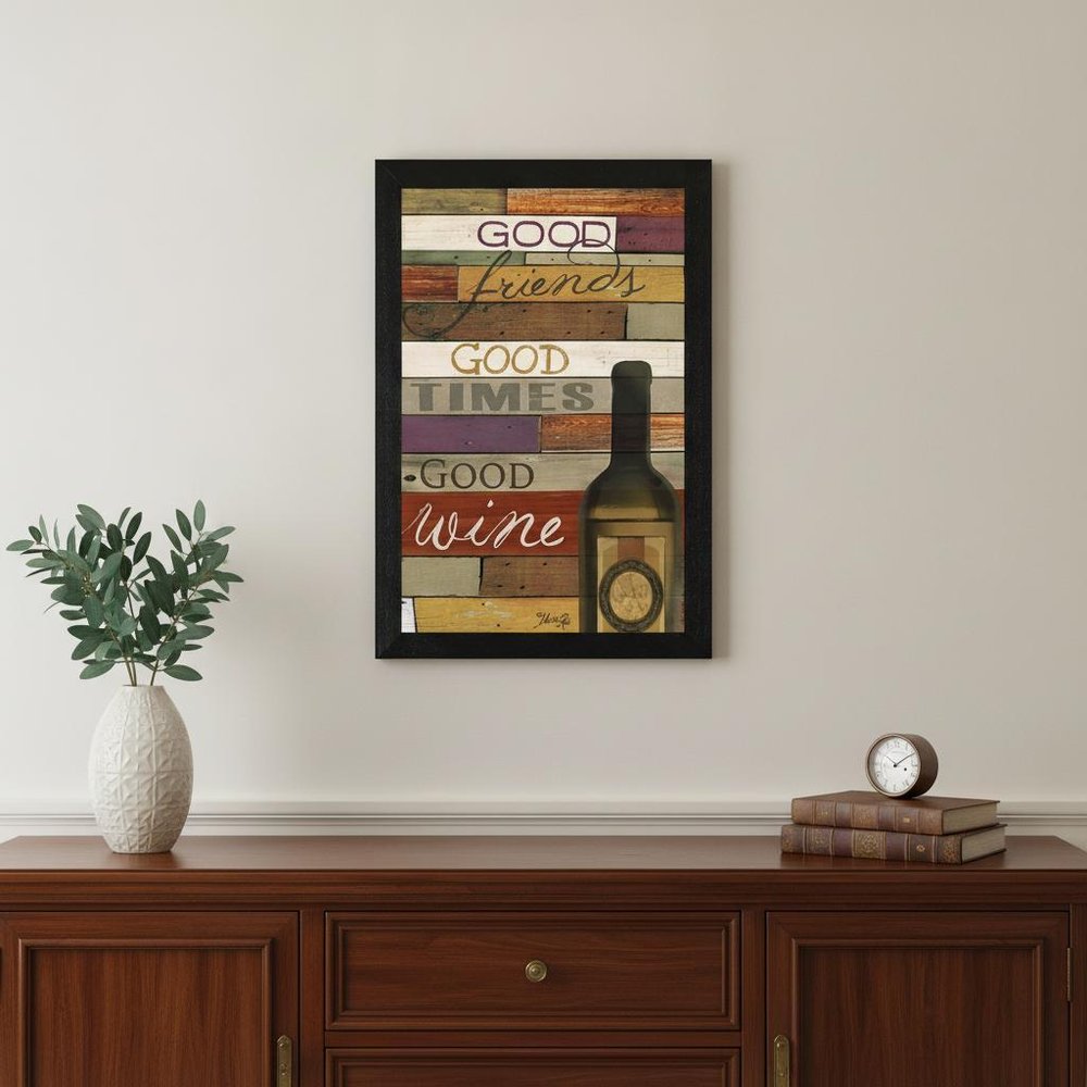 Good Wine 2 Black Framed Print Wall Art