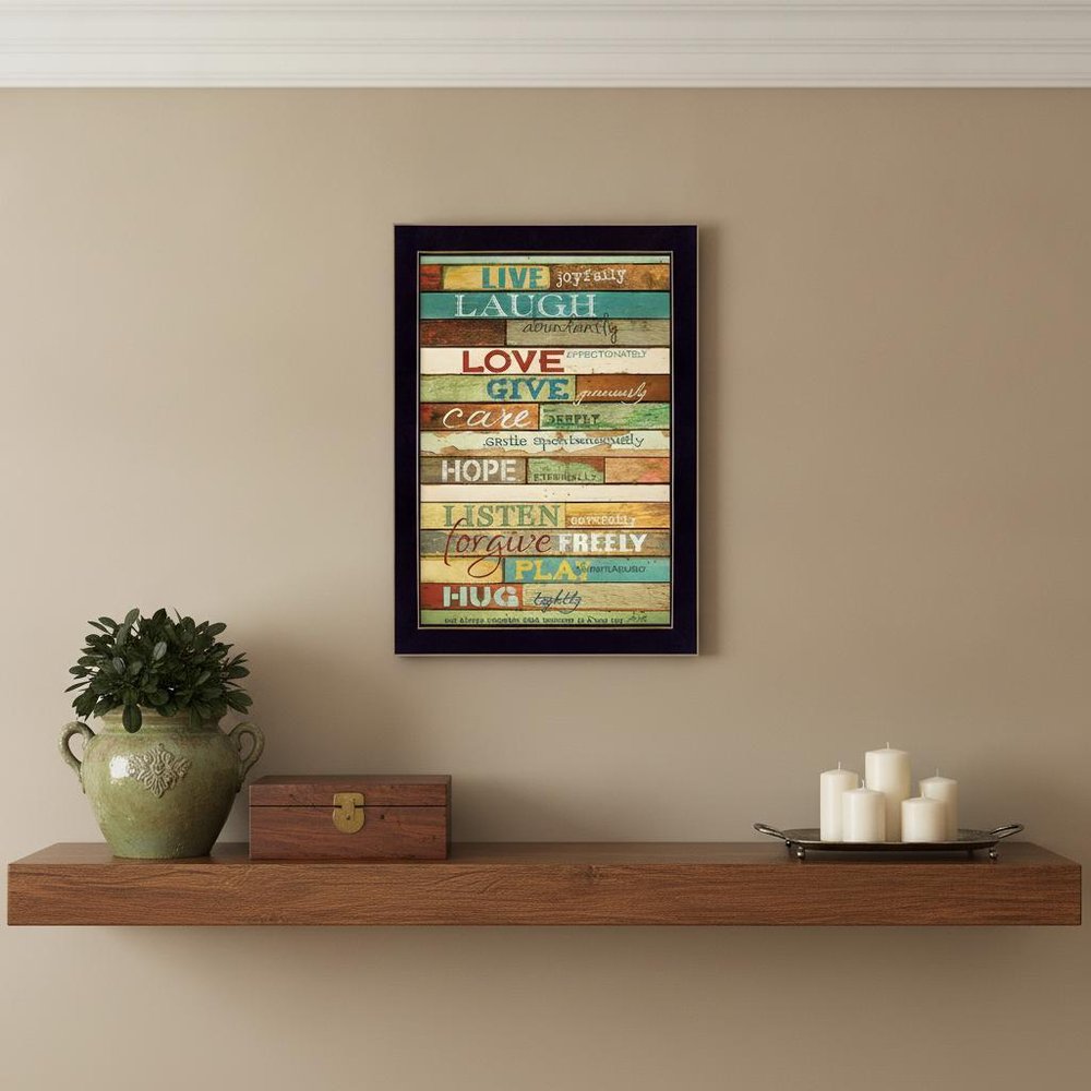 Live Joyfully Black Framed Print Wall Art