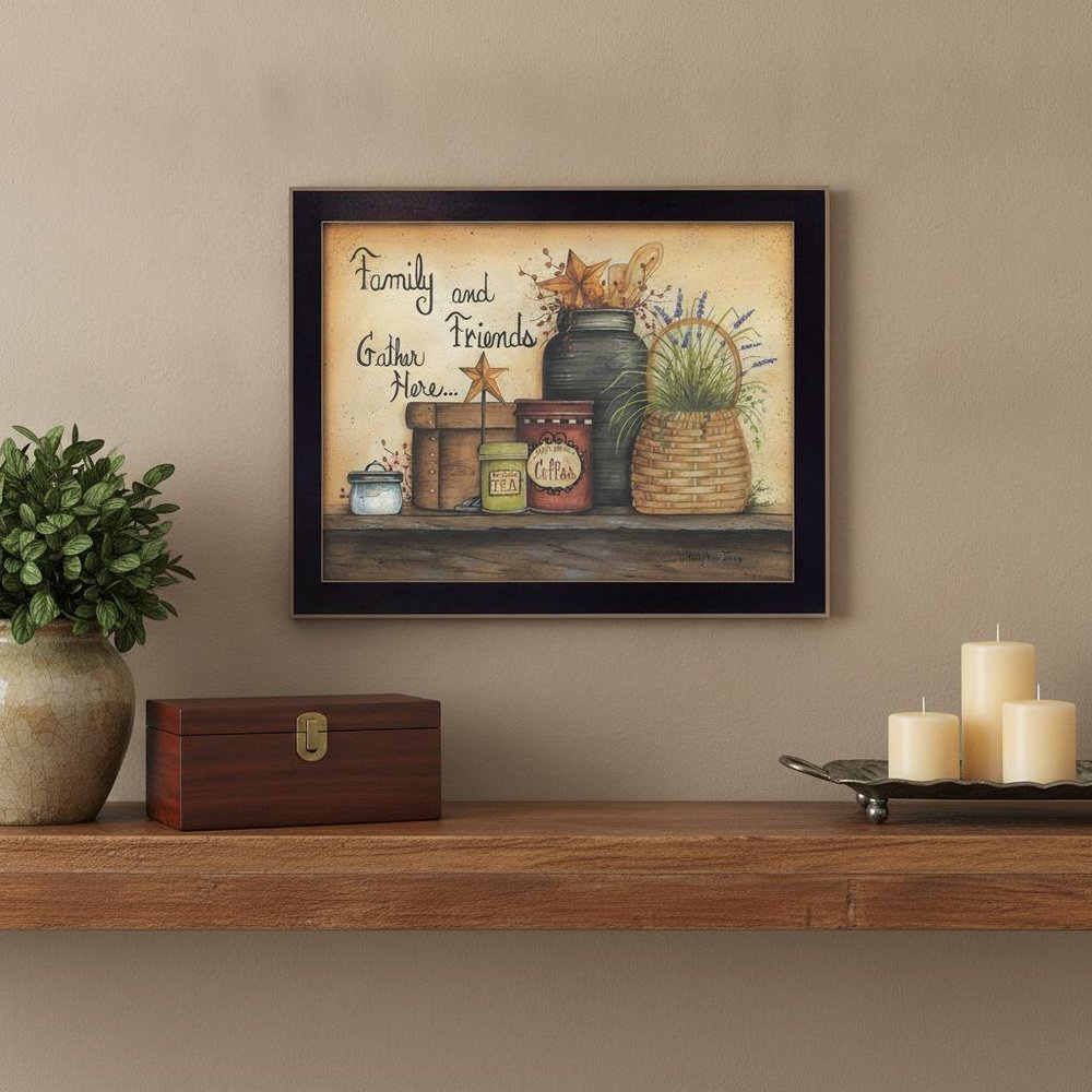 Family and Friends 1 Black Framed Print Wall Art