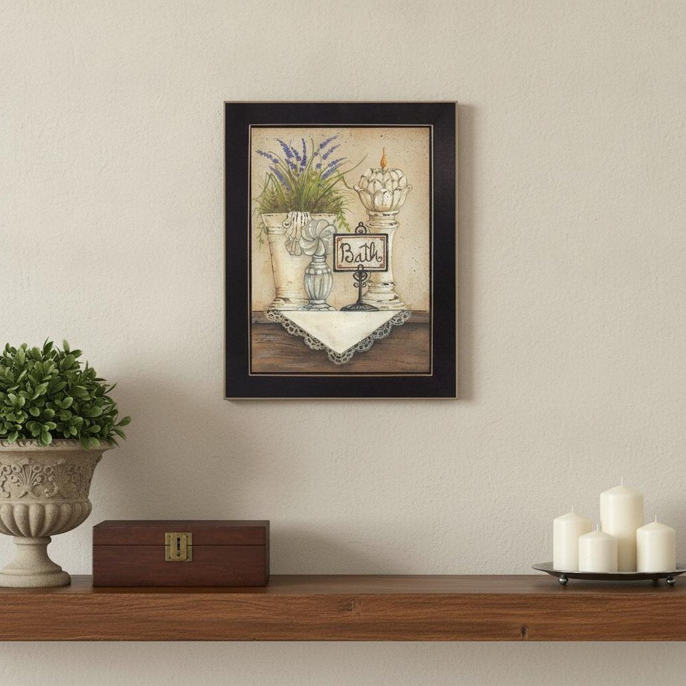 Bath 2 Black Framed Print Bathroom Wall Art