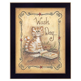 Wash Day 1 Black Framed Print Laundry Wall Art