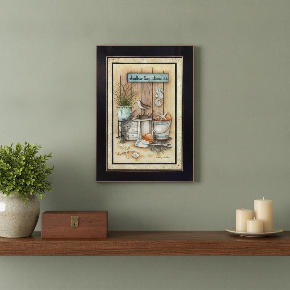 Another Day in Paradise 1 Black Framed Print Wall Art