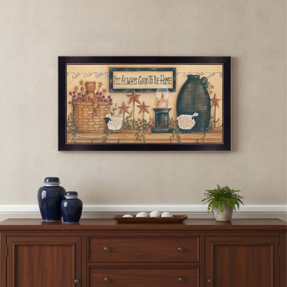 Its Always Good to Be Home Black Framed Print Wall Art