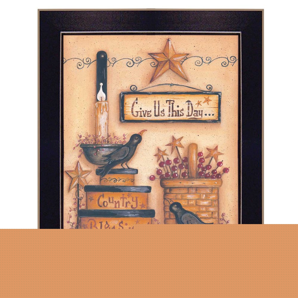 Give Us This Day Black Framed Print Wall Art