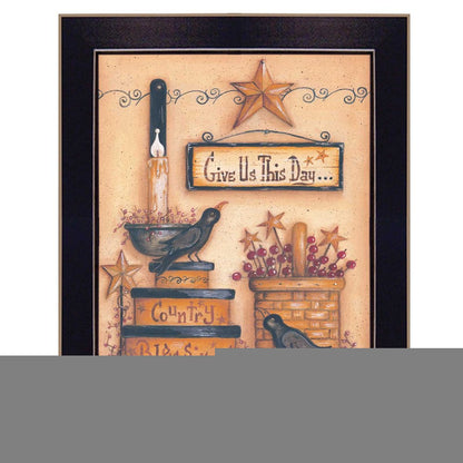 Give Us This Day Black Framed Print Wall Art