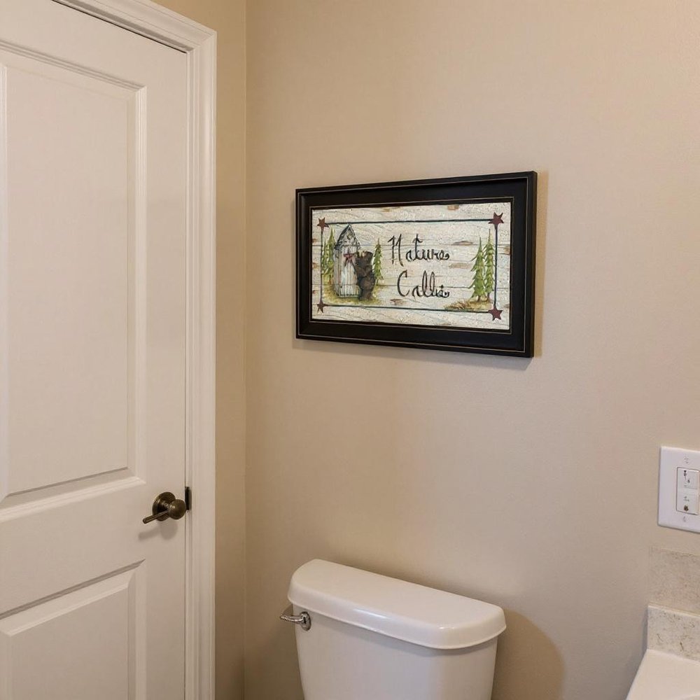 Nature Calls 2 Black Framed Bathroom Wall Art