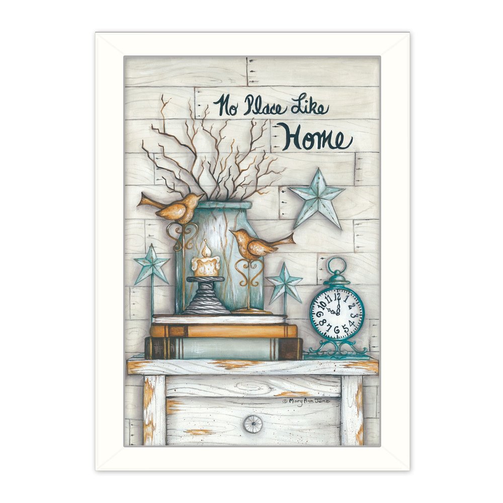 No Place Like Home 6 White Framed Print Wall Art