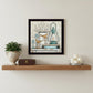 Lantern on Books 1 Black Framed Print Wall Art