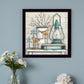 Lantern on Books 1 Black Framed Print Wall Art