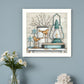 Lantern on Books 2 White Framed Print Wall Art