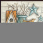 Birdhouse on Books 1 Black Framed Print Wall Art
