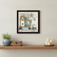 Birdhouse on Books 1 Black Framed Print Wall Art