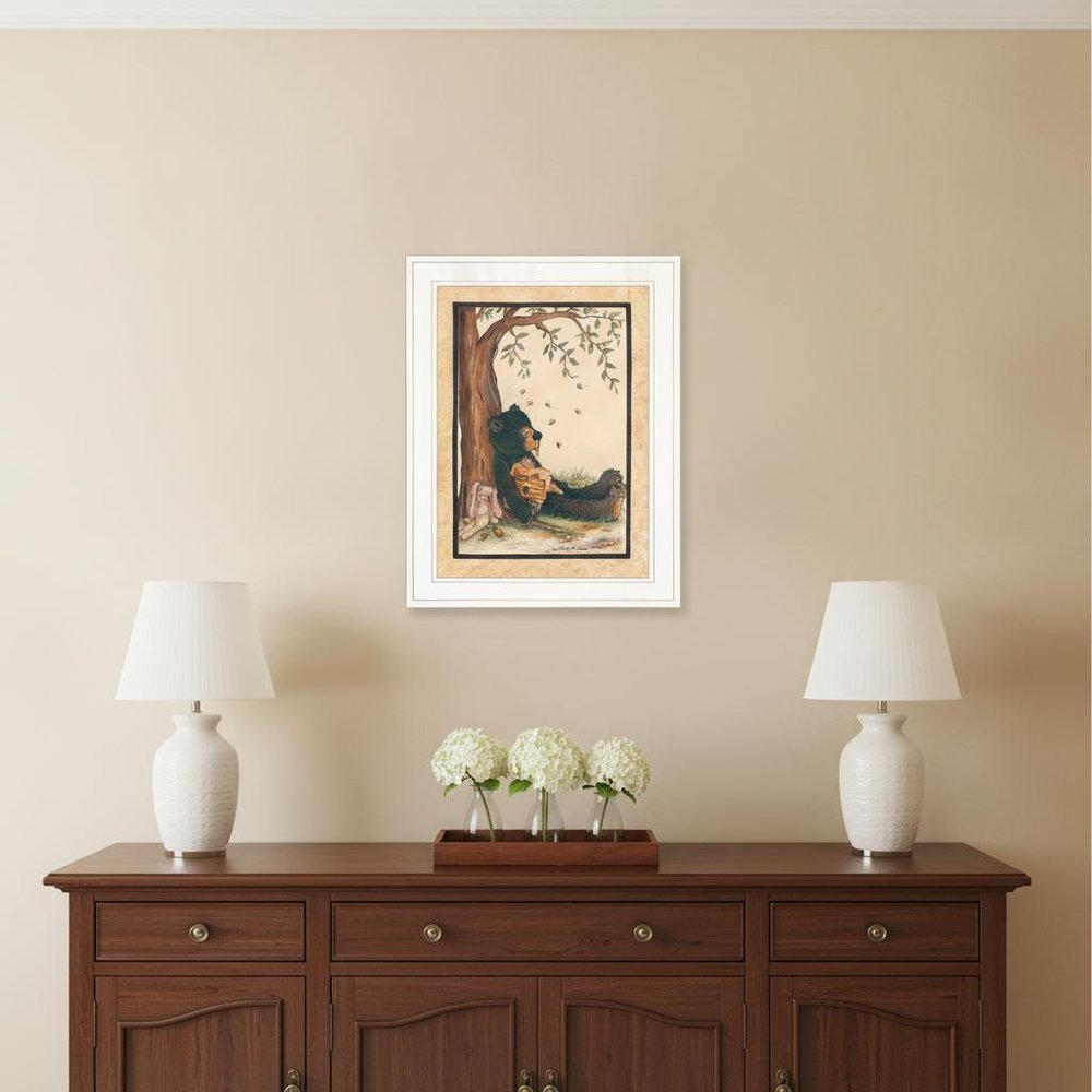 Nap Time 1 White Framed Print Wall Art