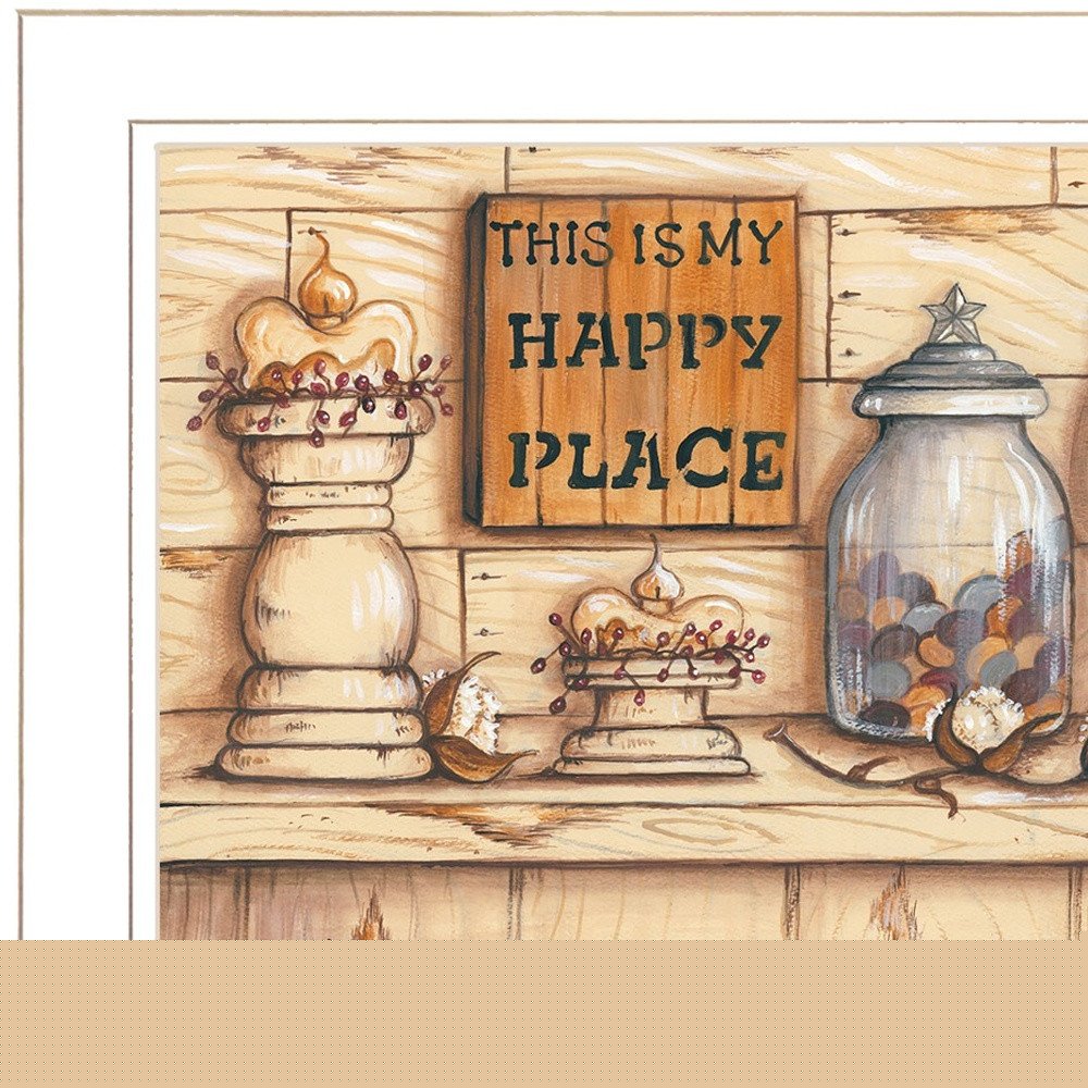 My Happy Place 1 White Framed Print Wall Art