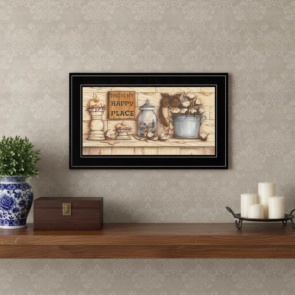 My Happy Place 2 Black Framed Print Wall Art